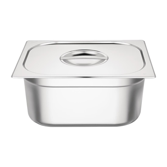 Vogue Edelstahl Gastronorm Schalen Set 2 x 1/2 Mit Deckeln 5 Vogue Edelstahl Gastronorm Schalen Set 2 x 1/2 Mit Deckeln