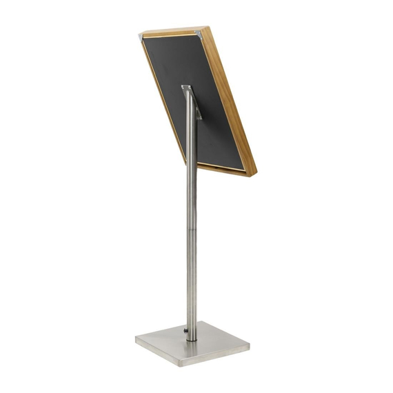 Securit Menükartenhalter mit weißen LEDs aus Teakholz 4xA4 mit Pfosten und Sockel 3 Securit Menükartenhalter mit weißen LEDs aus Teakholz 4xA4 mit Pfosten und Sockel