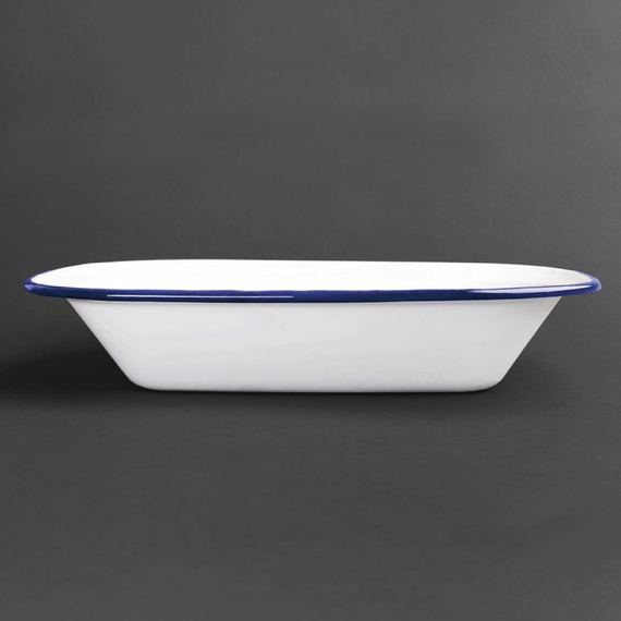 Olympia rechteckige Speiseschale weiß-blau 19 x 28cm (6 Stück) 1 Olympia rechteckige Speiseschale weiß-blau 19 x 28cm (6 Stück)