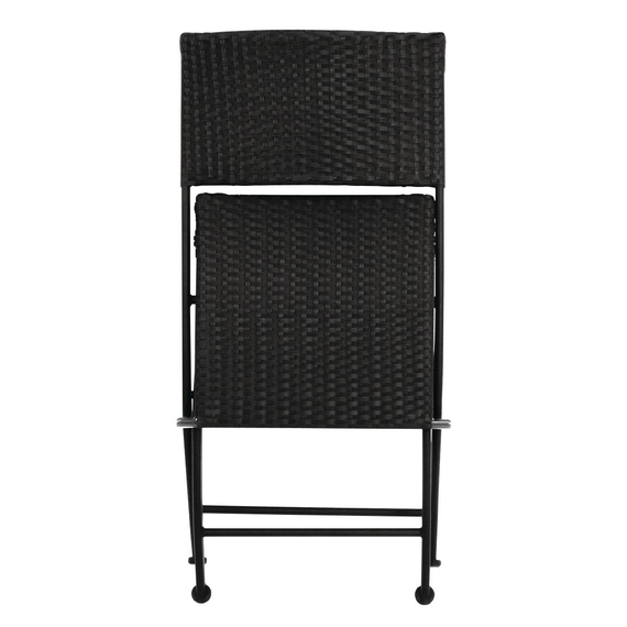 Bolero klappbare Rattanstühle mit Stahlrahmen schwarz (2 Stück) 1 Bolero klappbare Rattanstühle mit Stahlrahmen schwarz (2 Stück)