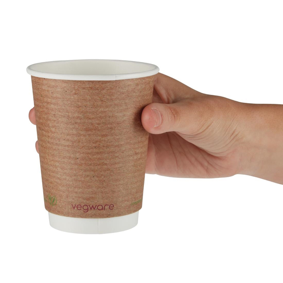 Vegware Kompostierbare doppelwandige Heißgetränkebecher 340ml (500 Stück) 3 Vegware Kompostierbare doppelwandige Heißgetränkebecher 340ml (500 Stück)