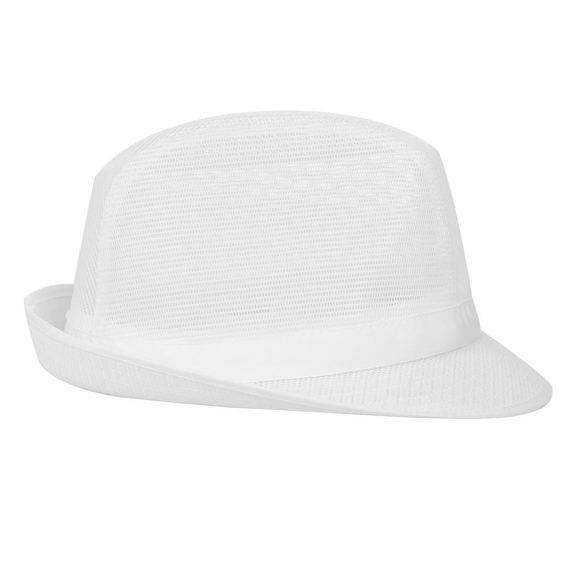 Trilby Hut mit Haarnetz weiß Größe M 2 Trilby Hut mit Haarnetz weiß Größe M