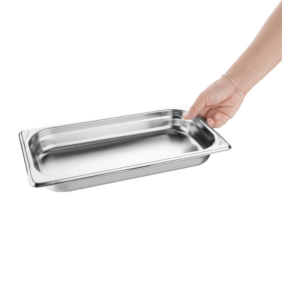 Vogue Edelstahl 1/3 Gastronorm-Behälter 40mm 2 Vogue Edelstahl 1/3 Gastronorm-Behälter 40mm