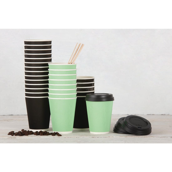 Fiesta Recyclable Deckel für 340ml- und 455ml-Heißgetränkebecher schwarz (1000 Stück) 3 Fiesta Recyclable Deckel für 340ml- und 455ml-Heißgetränkebecher schwarz (1000 Stück)