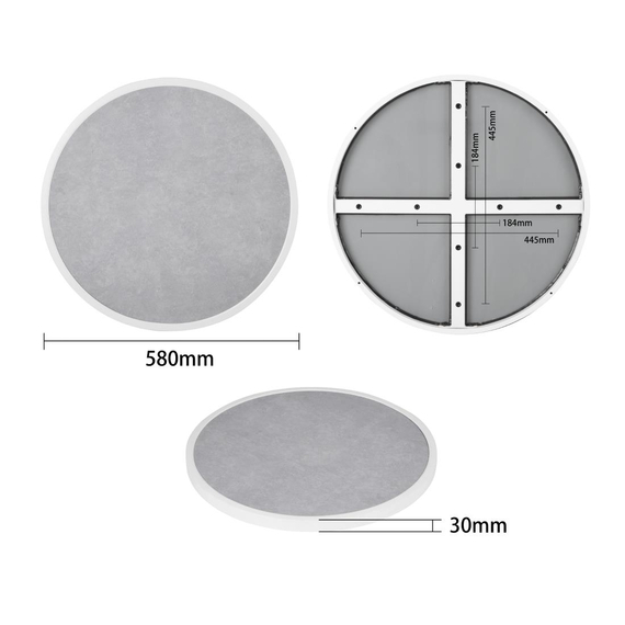 Runde Bolero-Tischplatte aus Fiberglas mit grauem Steineffekt, 580 mm 3 Runde Bolero-Tischplatte aus Fiberglas mit grauem Steineffekt, 580 mm