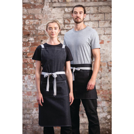 Southside kurze Denimbistroschürze schwarz 2 Southside kurze Denimbistroschürze schwarz