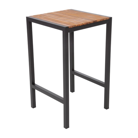 Bolero quadratischer Stahl und Akazienholz Bartisch 60cm 5 Bolero quadratischer Stahl und Akazienholz Bartisch 60cm