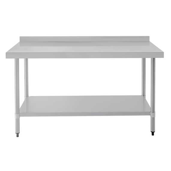 Vogue Edelstahl Arbeitstisch mit Aufkantung und Regalboden 150 x 60cm 4 Vogue Edelstahl Arbeitstisch mit Aufkantung und Regalboden 150 x 60cm