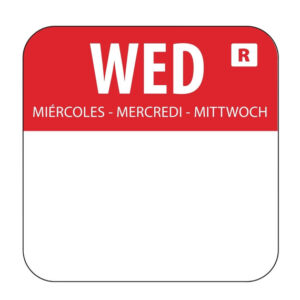 Hygiplas Farbcode Sticker Mittwoch rot (1000 Stück)