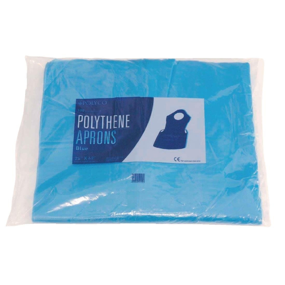Einwegschürze aus Polyethylen blau 14,5 Mikron (100 Stück) Einwegschürze aus Polyethylen blau 14,5 Mikron (100 Stück)