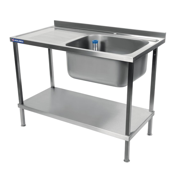 Holmes Komplett montierte Edelstahlspüle rechts Abtropffläche links 1000 mm 3 Holmes Komplett montierte Edelstahlspüle rechts Abtropffläche links 1000 mm