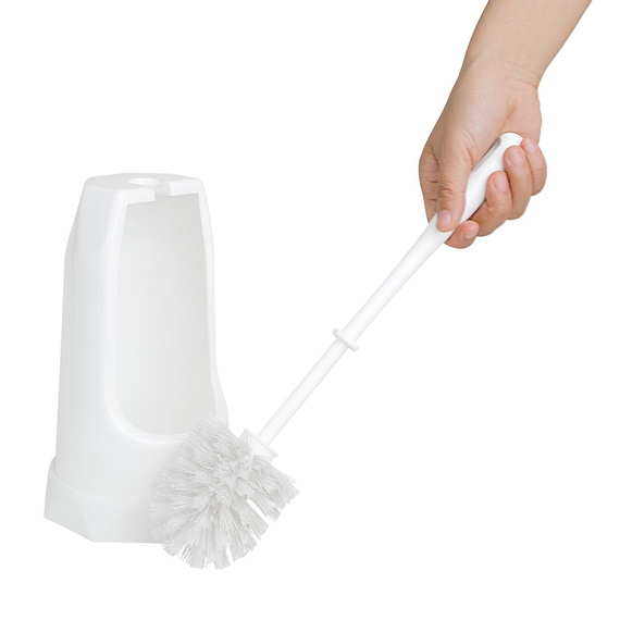 Jantex Runde Toilettenbürste & Halter - Weiß 2 Jantex Runde Toilettenbürste & Halter - Weiß