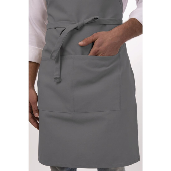 Chef Works Lätzchenschürze Grau 2 Chef Works Lätzchenschürze Grau