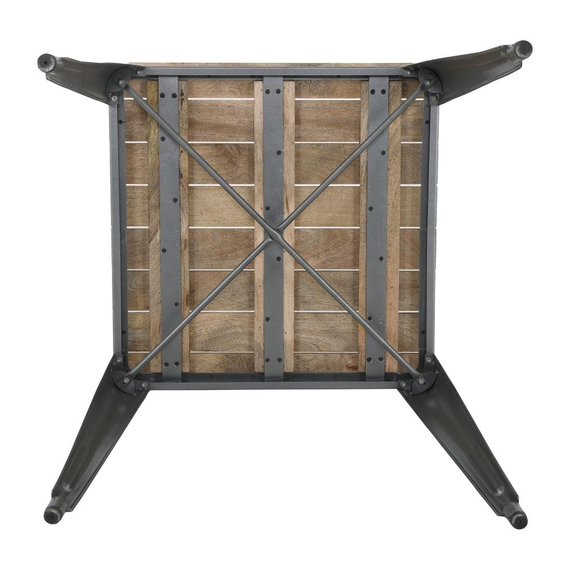 Bolero Bistro Esstisch Geschlitzte Mango Holzplatte Gewehrmetall Rahmen 650mm 5 Bolero Bistro Esstisch Geschlitzte Mango Holzplatte Gewehrmetall Rahmen 650mm