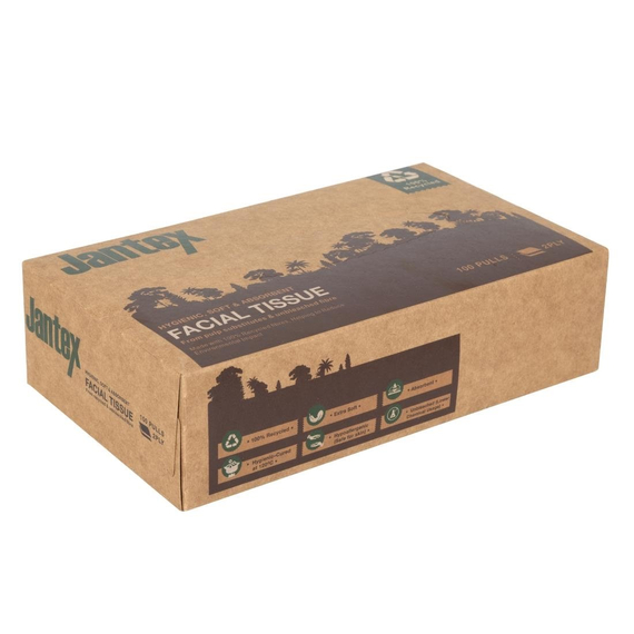 Jantex Green 100% Recycelte Gesichtstücher 100 Blatt (36 Stück) 1 Jantex Green 100% Recycelte Gesichtstücher 100 Blatt (36 Stück)