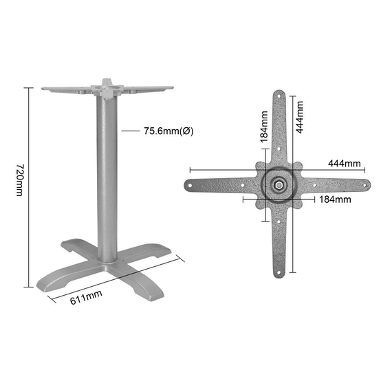 Tischgestell Bolero Gusseisen Grau Tischgestell Bolero Gusseisen Grau