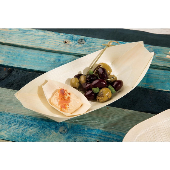Fiesta Compostable biologisch abbaubare Holz-Schiffchen 19cm (100 Stück) 6 Fiesta Compostable biologisch abbaubare Holz-Schiffchen 19cm (100 Stück)