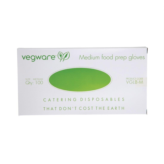 Vegware Compostable Food Prep Handschuhe Mittelblau (Packung mit 2400 Stück) Vegware Compostable Food Prep Handschuhe Mittelblau (Packung mit 2400 Stück)
