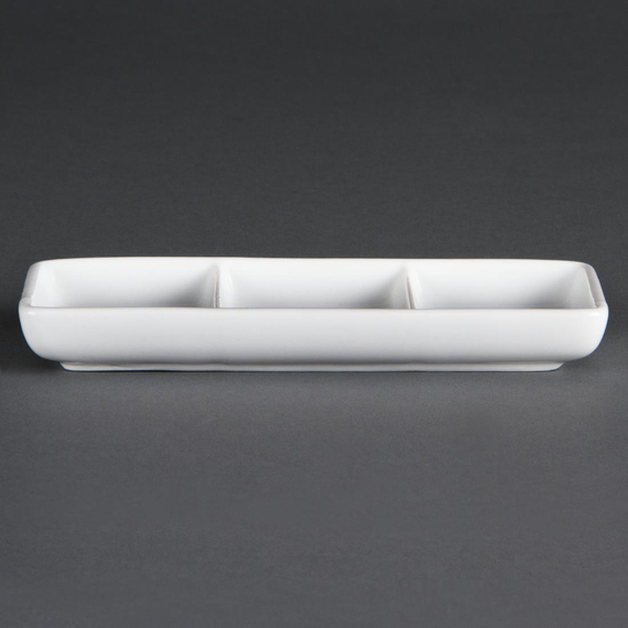 Olympia Whiteware dreifache Präsentierschalen (12 Stück) 3 Olympia Whiteware dreifache Präsentierschalen (12 Stück)