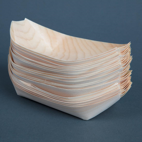 Fiesta Compostable biologisch abbaubare Holz-Schiffchen 19cm (100 Stück) 5 Fiesta Compostable biologisch abbaubare Holz-Schiffchen 19cm (100 Stück)