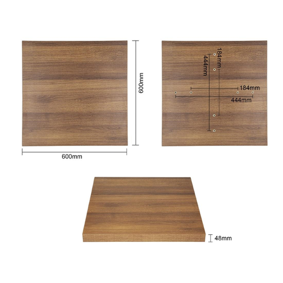 Bolero quadratisch Tischplatte Eiche rustikal 60cm 3 Bolero quadratisch Tischplatte Eiche rustikal 60cm