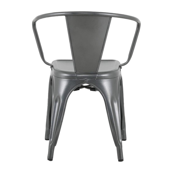 Bolero Bistro Curve Armlehnstühle Gunmetal (4 Stück) 3 Bolero Bistro Curve Armlehnstühle Gunmetal (4 Stück)