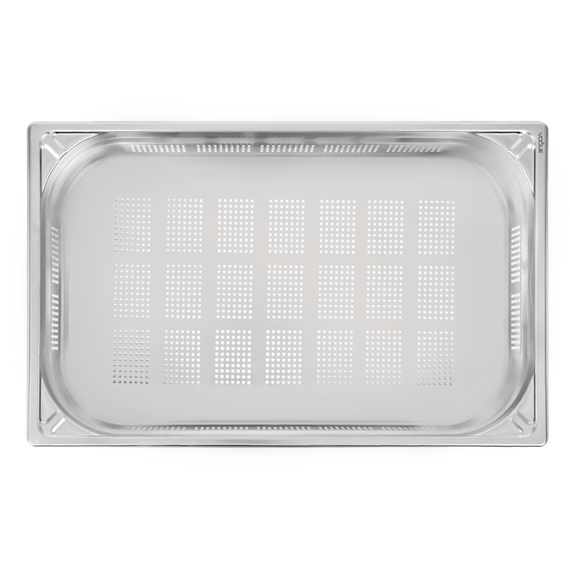 Vogue Strapazierfähiger, gelochter GN-Behälter 1/1 Edelstahl 100mm 3 Vogue Strapazierfähiger, gelochter GN-Behälter 1/1 Edelstahl 100mm