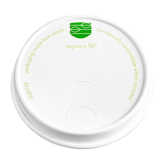 Vegware kompostierbarer 79er-Papierdeckel für Heißgetränkebecher (Packung mit 1000 Stück) 1 Vegware kompostierbarer 79er-Papierdeckel für Heißgetränkebecher (Packung mit 1000 Stück)