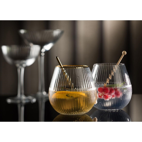 Utopia Hayworth Stiellose Gin-Gläser mit Goldrand 650ml (6 Stück) 2 Utopia Hayworth Stiellose Gin-Gläser mit Goldrand 650ml (6 Stück)
