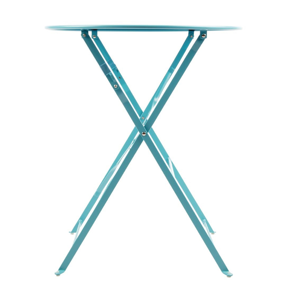 Bolero runder klappbarer Terrassentisch Stahl azurblau 60cm 1 Bolero runder klappbarer Terrassentisch Stahl azurblau 60cm