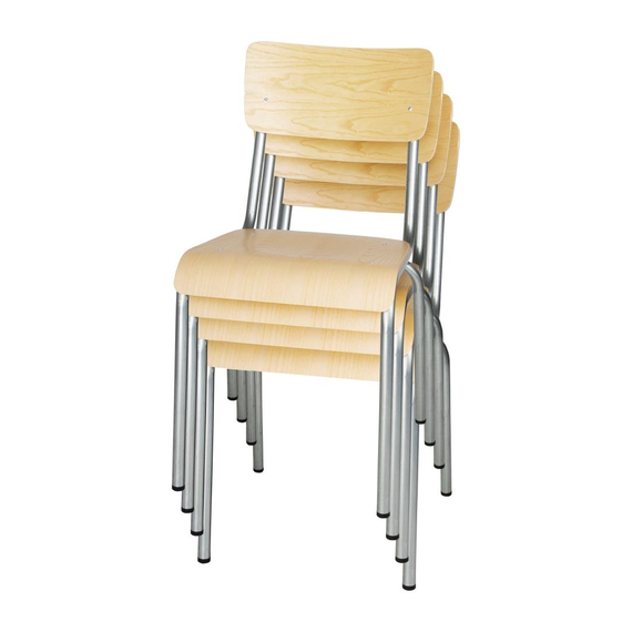 Bolero Cantina Stühle aus verzinktem Stahl mit Holzsitz und Rückenlehne (4 Stück) 5 Bolero Cantina Stühle aus verzinktem Stahl mit Holzsitz und Rückenlehne (4 Stück)