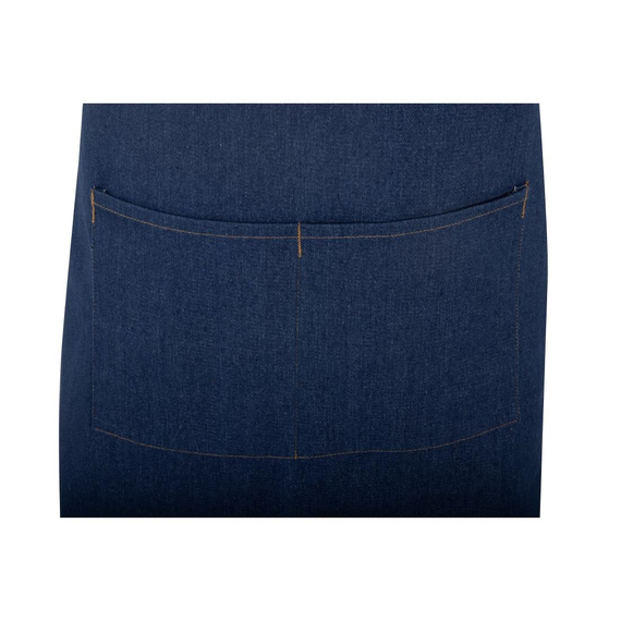 Southside Schürze in kurzer Länge mit X-Rücken Denim Blau mit Tan-Trägern 5 Southside Schürze in kurzer Länge mit X-Rücken Denim Blau mit Tan-Trägern