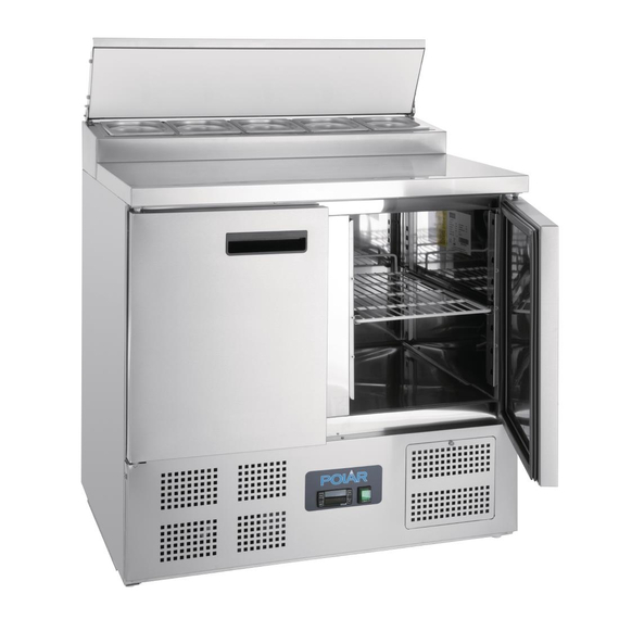 Polar Serie G Pizzakühltisch Saladette 2-türig 254L 2 Polar Serie G Pizzakühltisch Saladette 2-türig 254L