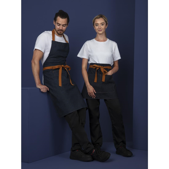 Southside Bistro Schürze Jeans-Blau Mit Bein-Tan 8 Southside Bistro Schürze Jeans-Blau Mit Bein-Tan