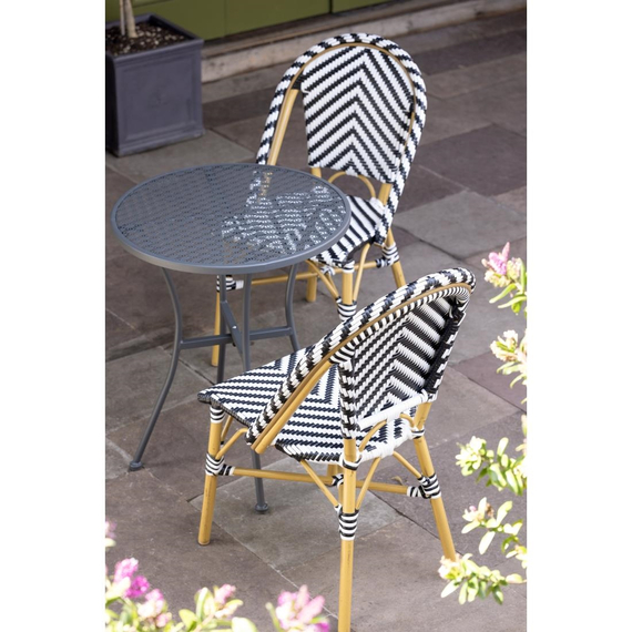 Bolero Rattan Beistellstuhl im Pariser Stil Schwarz (2 Stück) 5 Bolero Rattan Beistellstuhl im Pariser Stil Schwarz (2 Stück)