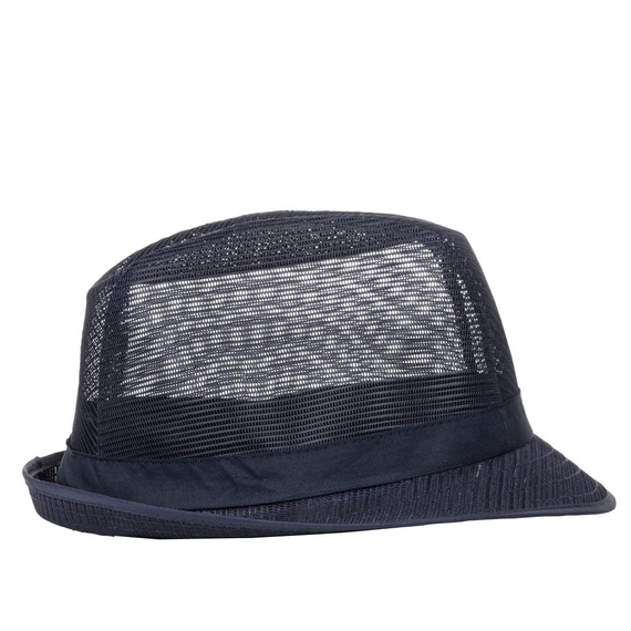 Trilby Hut mit Haarnetz dunkelblau Größe L 2 Trilby Hut mit Haarnetz dunkelblau Größe L