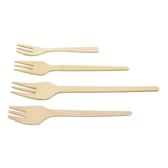 Sier Einweg-Snackgabel Bambus 135 mm (100 Stück) 2 Sier Einweg-Snackgabel Bambus 135 mm (100 Stück)