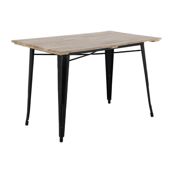 Bolero Bistro Esstisch Mangoholz-Lattenplatte Schwarz 1200mm 4 Bolero Bistro Esstisch Mangoholz-Lattenplatte Schwarz 1200mm