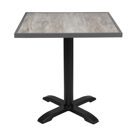 Bolero-Tischplatte aus gehärtetem Glas mit Holzmaserungseffekt für den Außenbereich, graue Zierleiste, 700 mm 4 Bolero-Tischplatte aus gehärtetem Glas mit Holzmaserungseffekt für den Außenbereich, graue Zierleiste, 700 mm