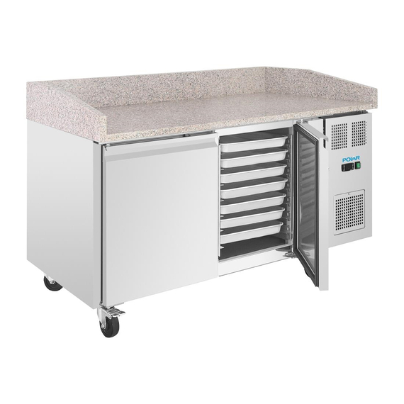 Polar U-Series Doppelter Pizzatisch mit Granitplatte 428Ltr 5 Polar U-Series Doppelter Pizzatisch mit Granitplatte 428Ltr