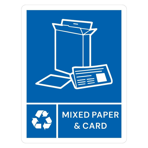Jantex Slim Behälter Etikett - Gemischtes Papier & Karton Jantex Slim Behälter Etikett - Gemischtes Papier & Karton