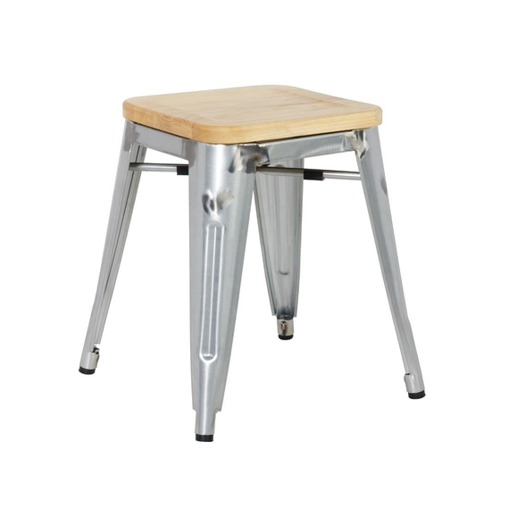 Bolero Bistro Stuhl aus verzinktem Stahl mit Holzsitz (4 Stück) 1 Bolero Bistro Stuhl aus verzinktem Stahl mit Holzsitz (4 Stück)