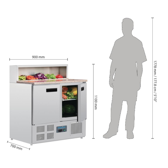 Polar Serie G Pizzakühltisch 2-türig 288L 7 Polar Serie G Pizzakühltisch 2-türig 288L