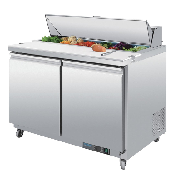 Polar U-Serie Doppeltür Saladette mit Vorbereitungstheke und Kühlschrank 405Ltr 2 Polar U-Serie Doppeltür Saladette mit Vorbereitungstheke und Kühlschrank 405Ltr