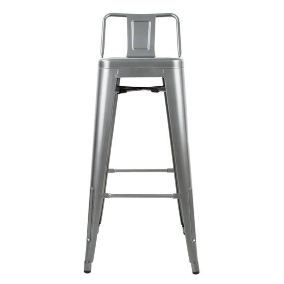 Bolero Bistro Stahlhocker mit Rückenlehne Gun Metal Grey (4 Stück) 1 Bolero Bistro Stahlhocker mit Rückenlehne Gun Metal Grey (4 Stück)