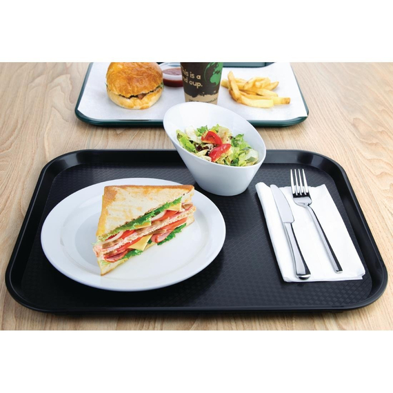 Olympia Kristallon Polypropylen-Schnellserviertablett Schwarz Groß 450mm 3 Olympia Kristallon Polypropylen-Schnellserviertablett Schwarz Groß 450mm