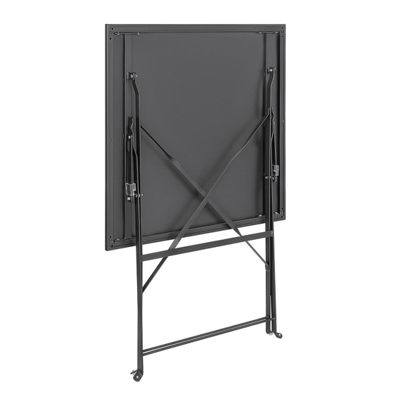 Bolero quadratischer klappbarer Terrassentisch Stahl schwarz 60cm 1 Bolero quadratischer klappbarer Terrassentisch Stahl schwarz 60cm