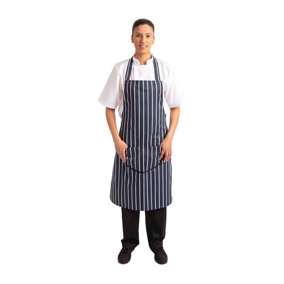 Whites Latzschürze mit Tasche blau-weiß gestreift 7 Whites Latzschürze mit Tasche blau-weiß gestreift
