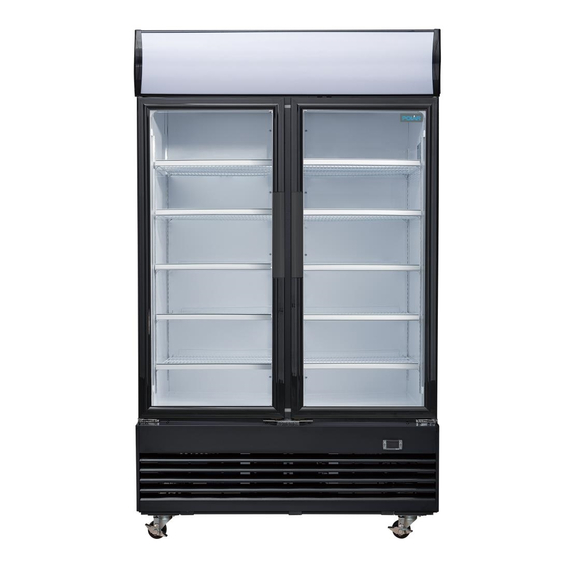 Polar G-Serie Kühlvitrine mit Schwenktür und Leuchtkasten 950Ltr Schwarz 3 Polar G-Serie Kühlvitrine mit Schwenktür und Leuchtkasten 950Ltr Schwarz