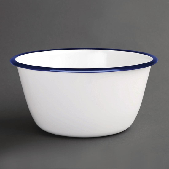 Olympia emaillierte Dessertschalen weiß-blau 7,5cm (6 Stück) 1 Olympia emaillierte Dessertschalen weiß-blau 7,5cm (6 Stück)